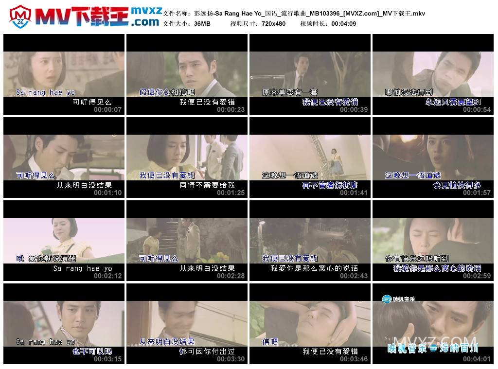 彭远扬-Sa Rang Hae Yo_国语_流行歌曲_MB103396